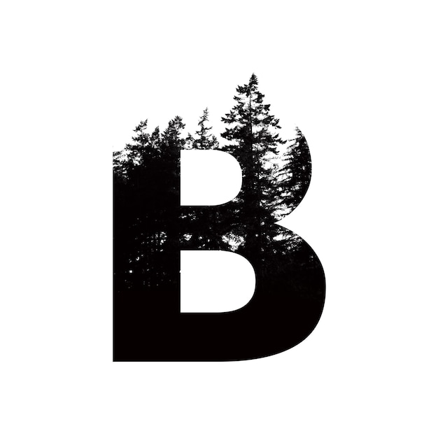 Letter B hipster wilderness font lettering Outdoor adventure