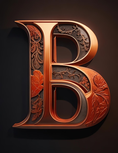 Letter B illustratie vlak ontwerp gegenereerd door ai