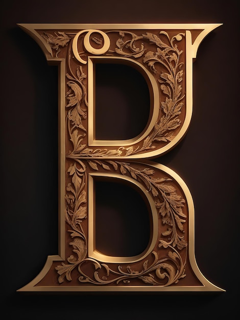 Letter B illustratie vlak ontwerp gegenereerd door ai