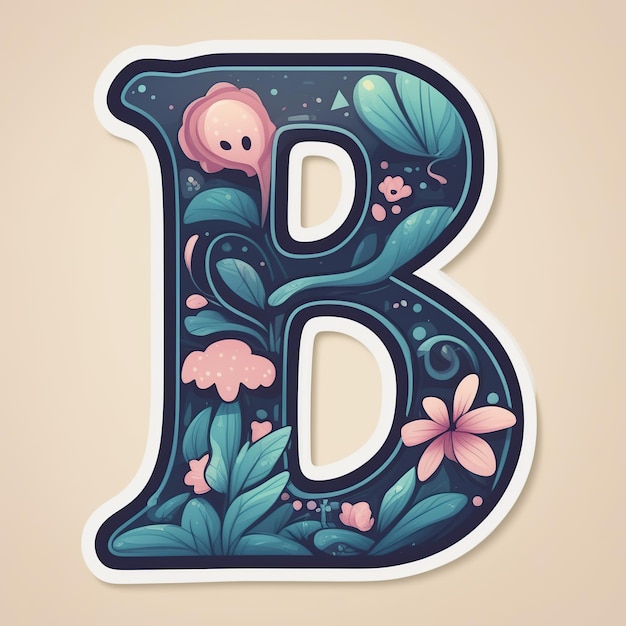 Letter B illustratie vlak ontwerp gegenereerd door ai