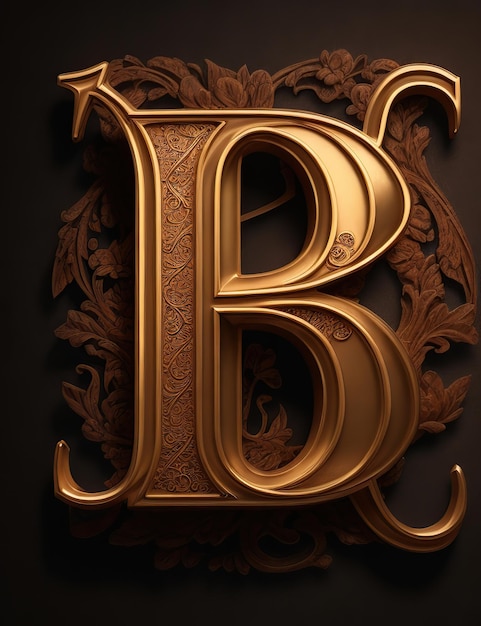 Letter B illustration flat design generated by ai