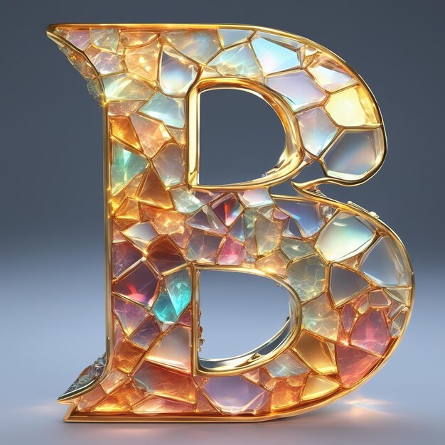 Letter B illustration flat design generated by ai