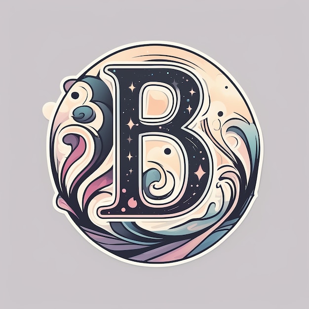 Letter B illustration flat design generated by ai