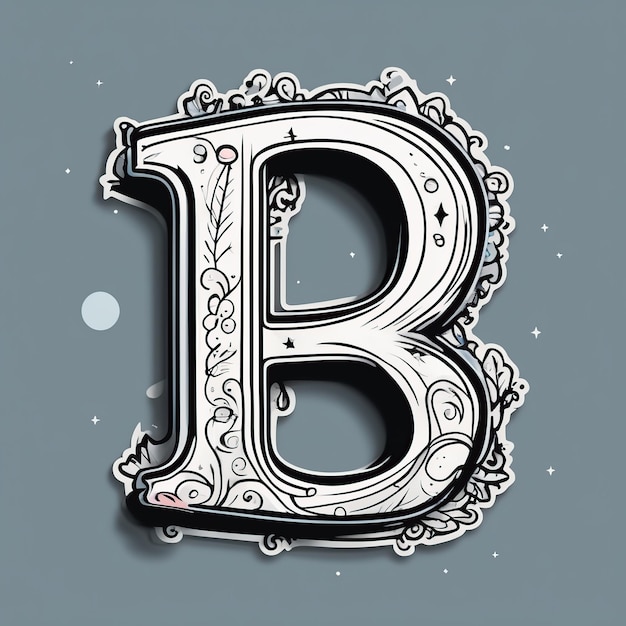 Photo letter b illustration flat design generated by ai