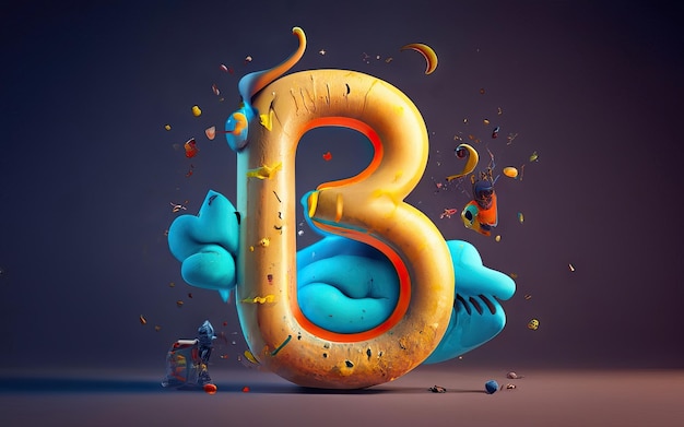 Letter B in 3D