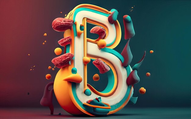 Letter B in 3D