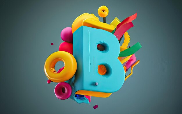 Letter B in 3D