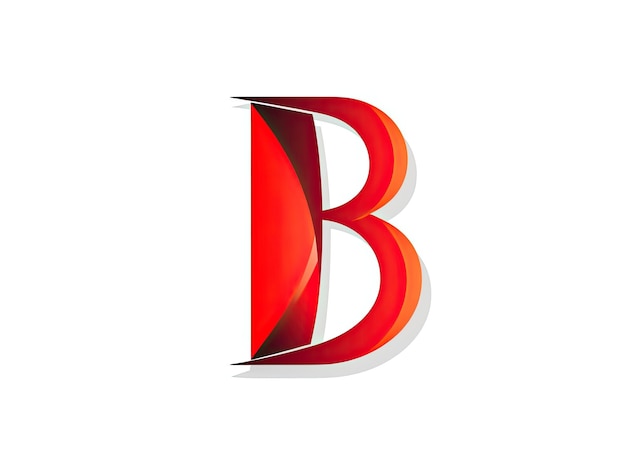 Letter B in logo stijl badge eenvoudig 2d ontwerp illustratie Generatieve AI