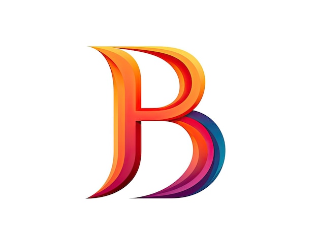 Letter B in logo style badge simple 2d design illustration Generative AI