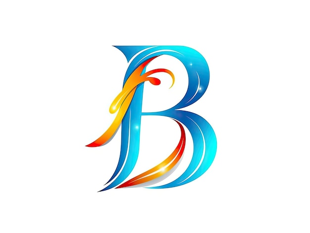 Photo letter b in logo style badge simple 2d design illustration generative ai