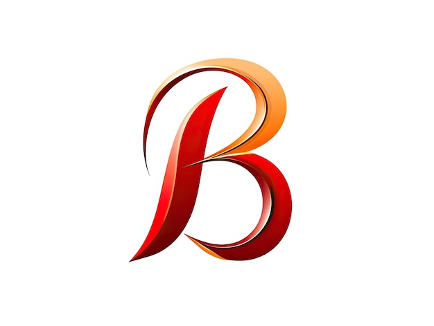 Letter B in logo style badge simple 2d design illustration Generative AI