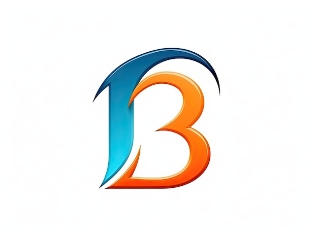 Photo letter b in logo style badge simple 2d design illustration generative ai