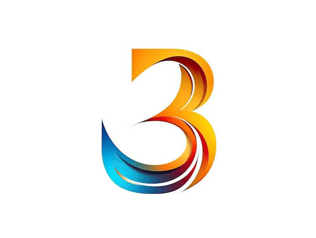 Photo letter b in logo style badge simple 2d design illustration generative ai