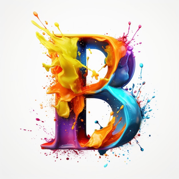 Letter B Logo with Color Splash