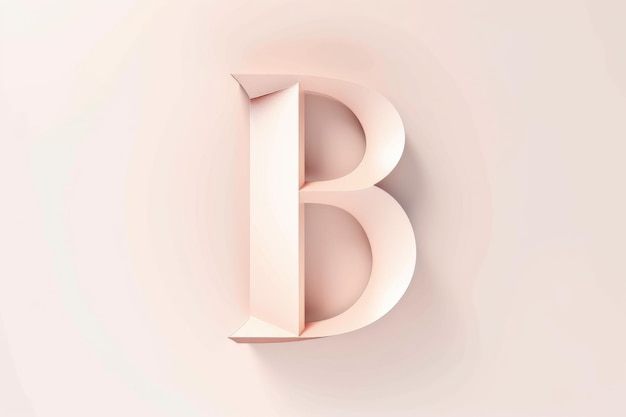 Foto letter b minimalistische stijl op witte achtergrond