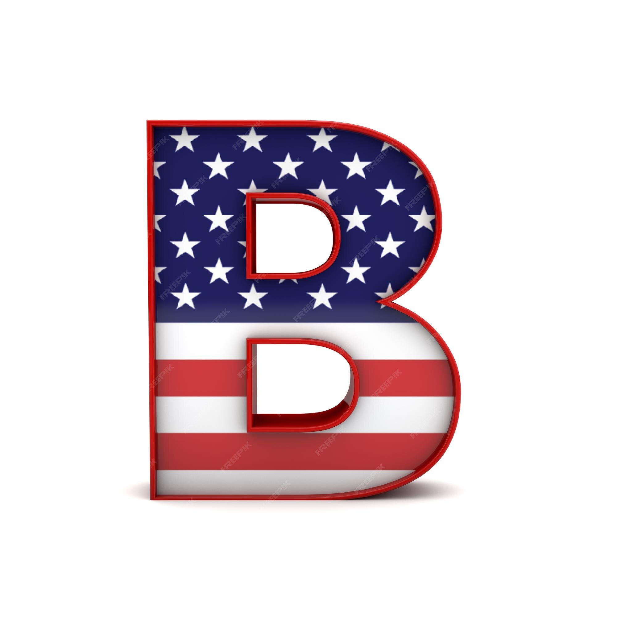 Letter B Sterren En Strepen Amerikaanse Vlag Belettering Lettertype 3D  Rendering | Premium Foto