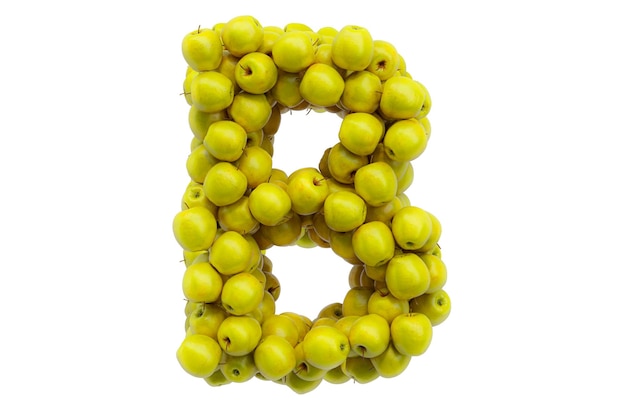 Letter B van gele appels 3D-rendering