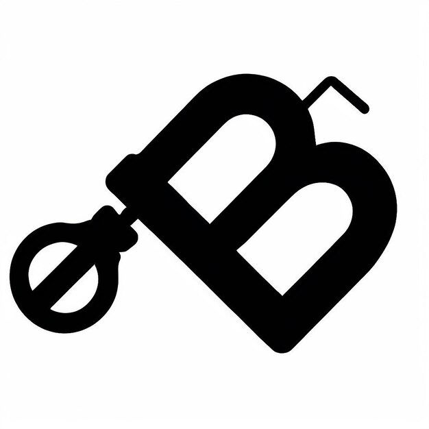 Photo letter b with cake mixer wire beater icon vector logo