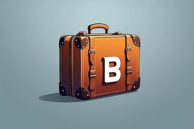 Photo letter b with suitcase travel bag logo vector template logo for travel label tourism