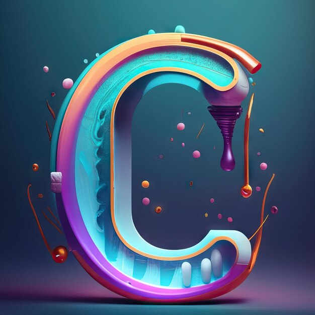 Letter C in 3D