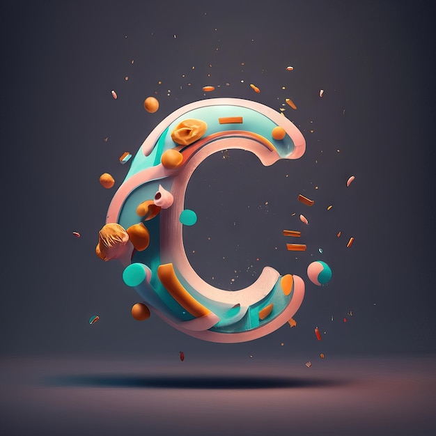 Letter C in 3d