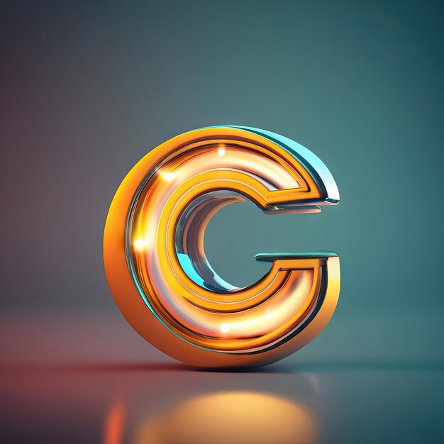 Letter C in 3d