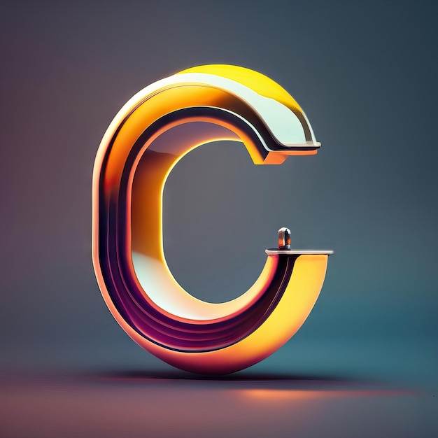 Letter C in 3d