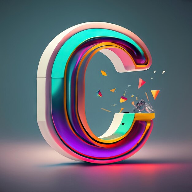 Letter C in 3d