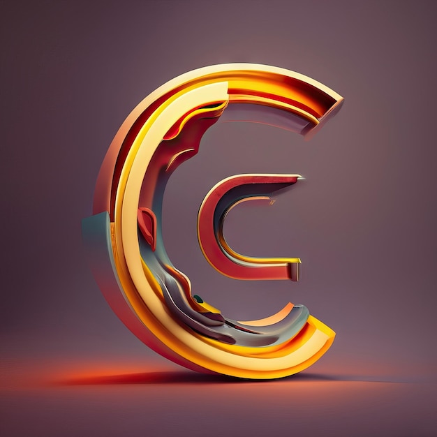 Letter C in 3d