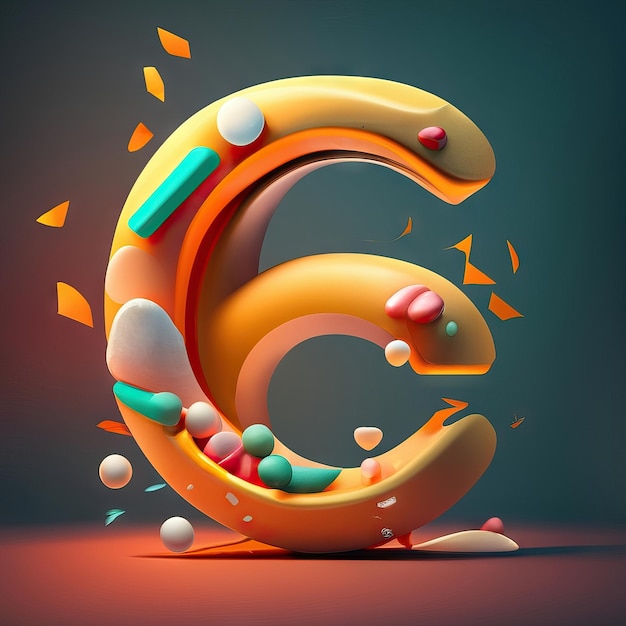 Letter C in 3d