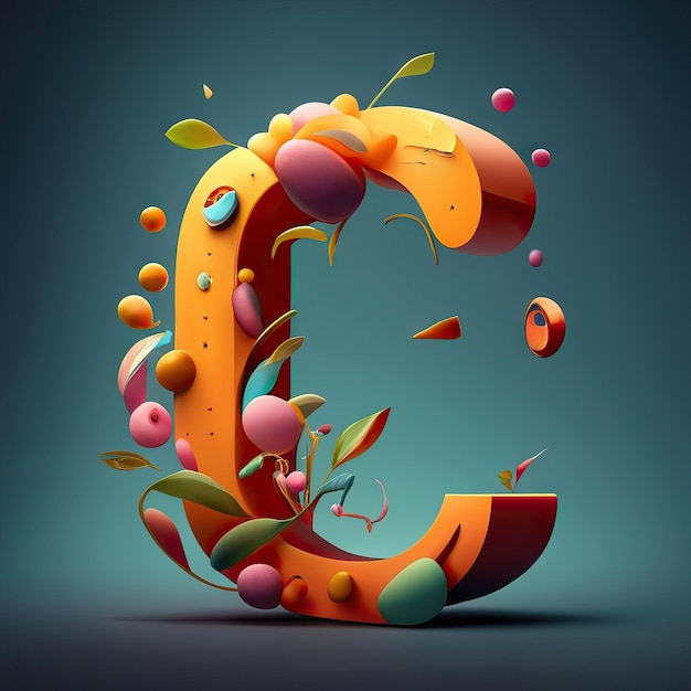 Letter C in 3d