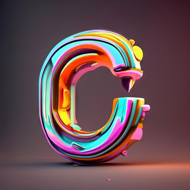 Letter C in 3d