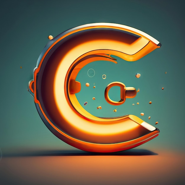 Letter C in 3d