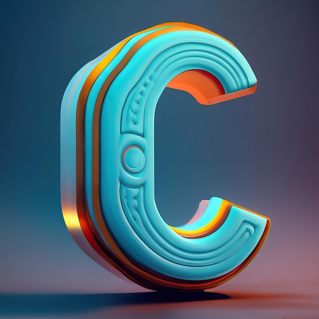 Letter C in 3d