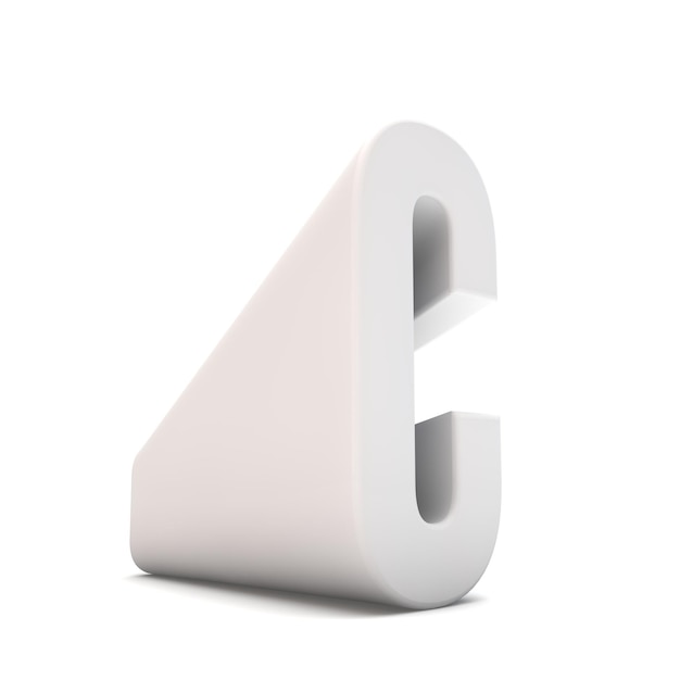 Letter C hellend perspectief lettertype 3D-rendering