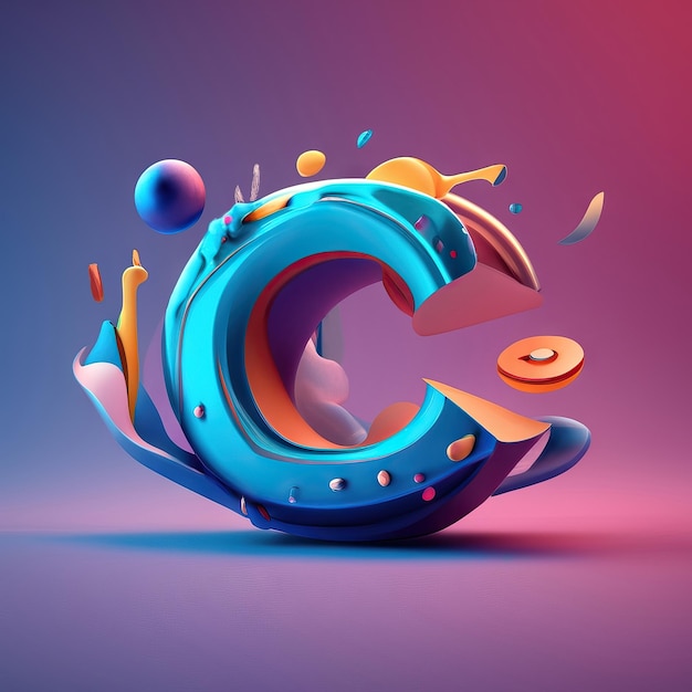 Letter C in 3D