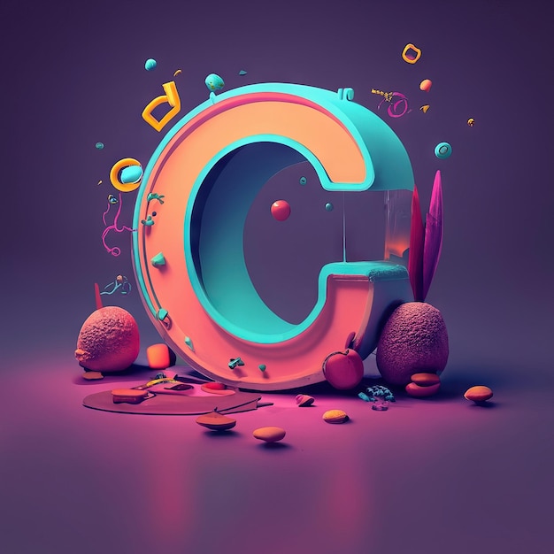 Letter C in 3D