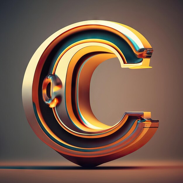 Letter C in 3d