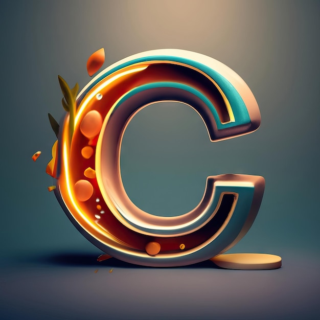 Letter C in 3d