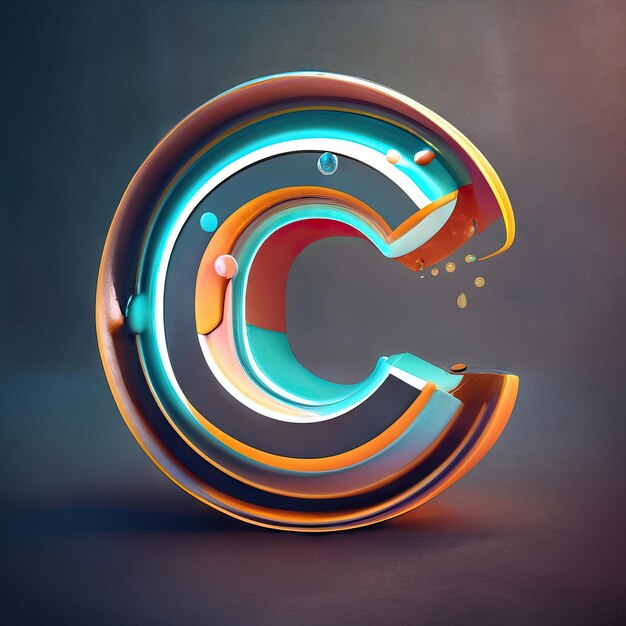 Letter C in 3d