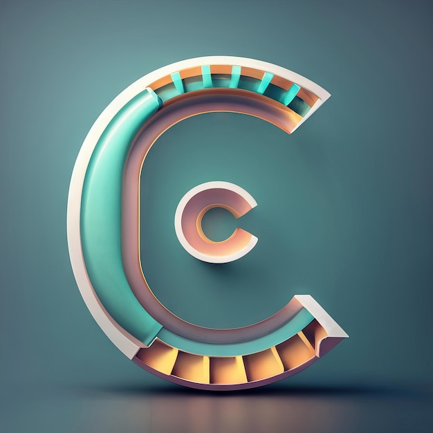 Letter C in 3d