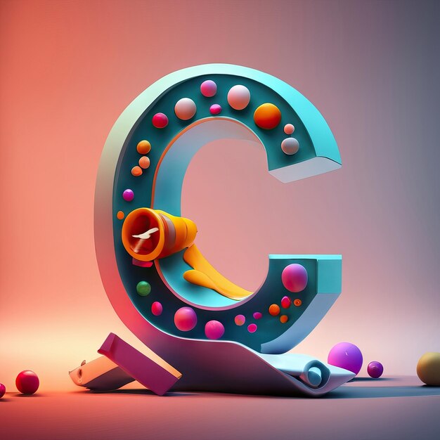 写真 3dの文字 c について