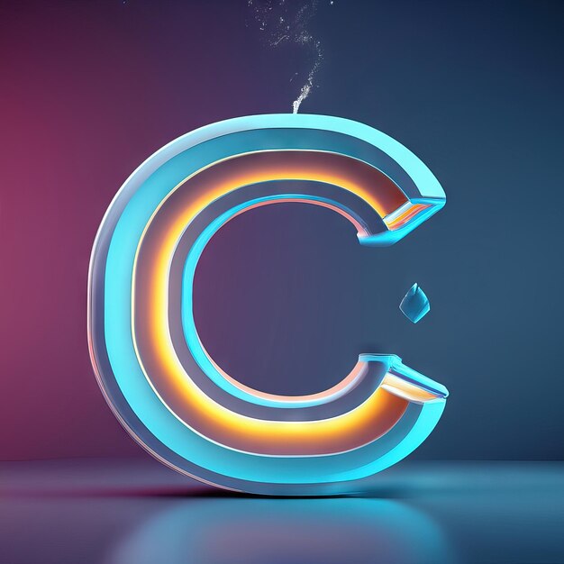 Letter C in 3d