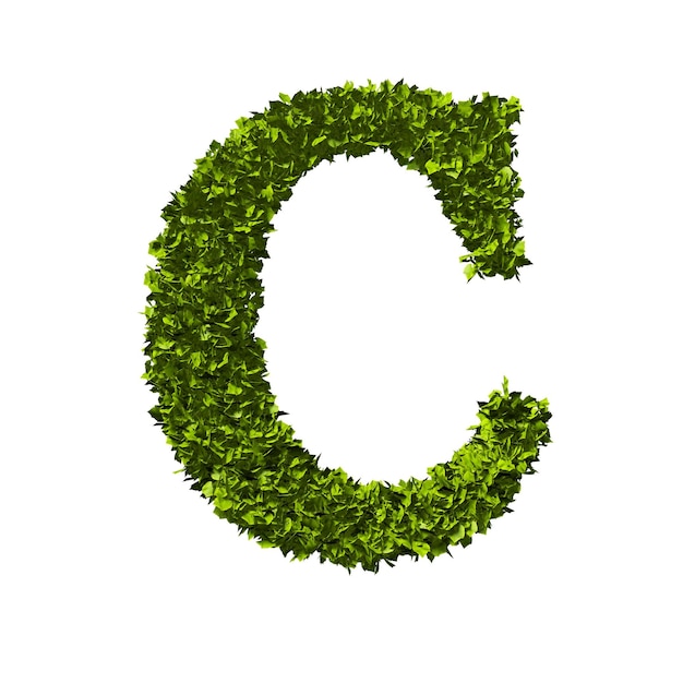 Letter c nature leaf alphabet d rendering