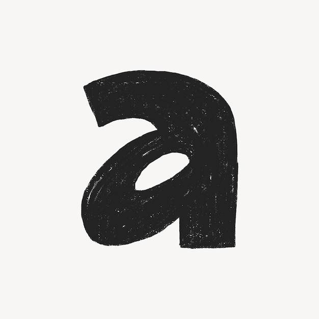 Letter a crayon font illustration