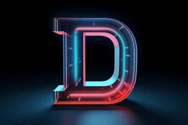 Foto letter d 3d weergeven