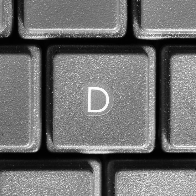 コンピューターのキーボードの文字D