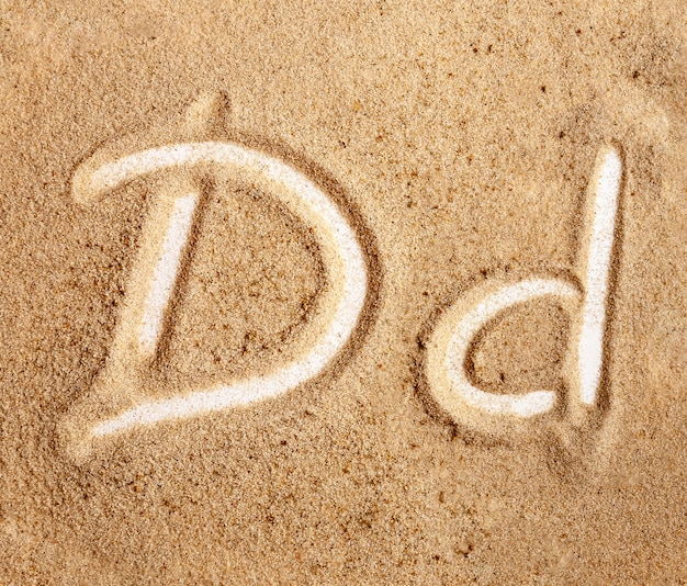 Letter D English Handwritten Alphabet In The Sand