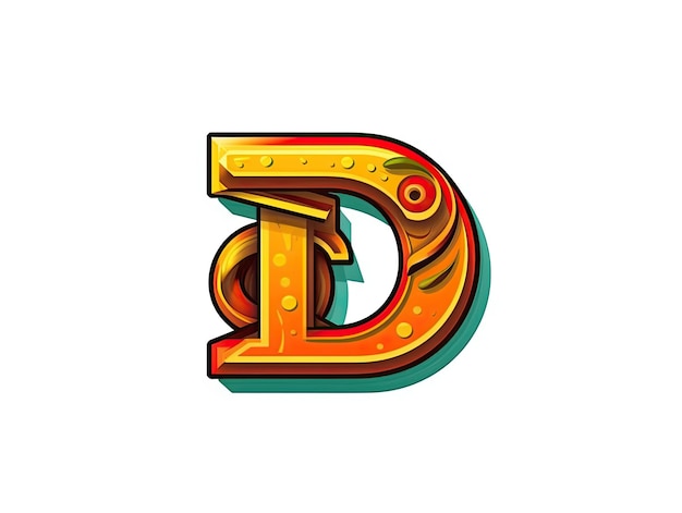 Foto letter d in logo stijl badge eenvoudig 2d ontwerp illustratie generatieve ai