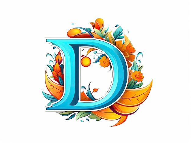 Фото Буква d в значке в стиле логотипа простая двухмерная иллюстрация дизайна generative ai